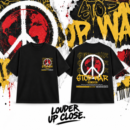 Goldsaint Relax Fit Graphic T-Shirt - Stop War