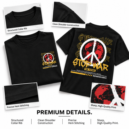 Goldsaint Relax Fit Graphic T-Shirt - Stop War