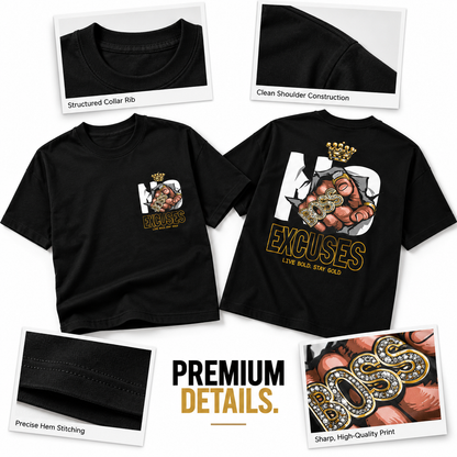 Goldsaint Relax Fit Graphic T-Shirt - No Excuses