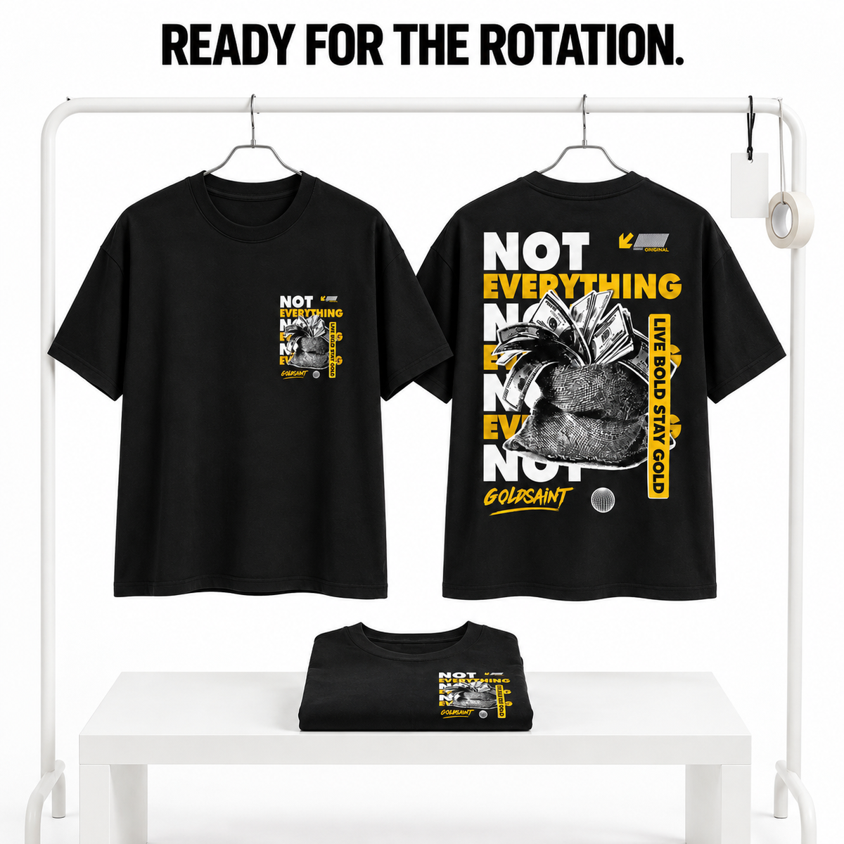 Goldsaint Relax Fit Graphic T-Shirt - Money is not Everything