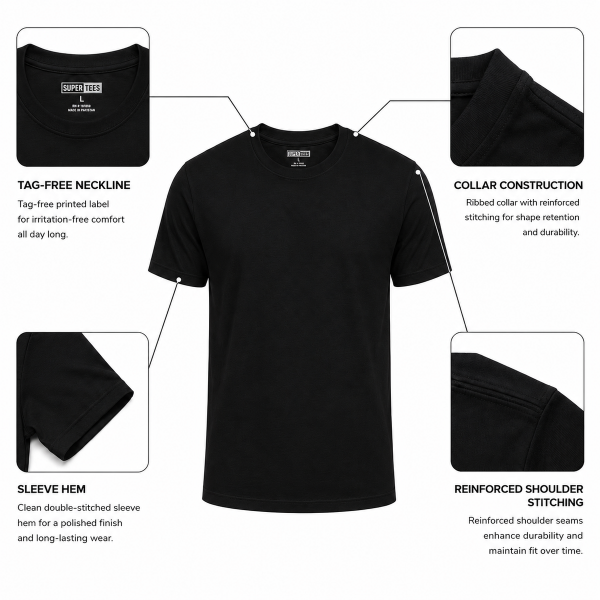 Supertees Crew Neck T-Shirt