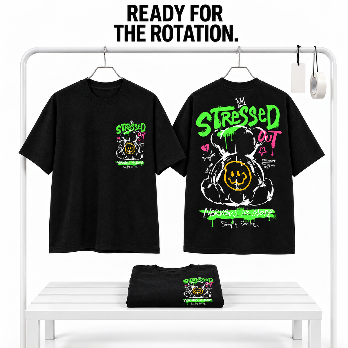 Goldsaint Relax Fit Graphic T-Shirt - Stressed Out
