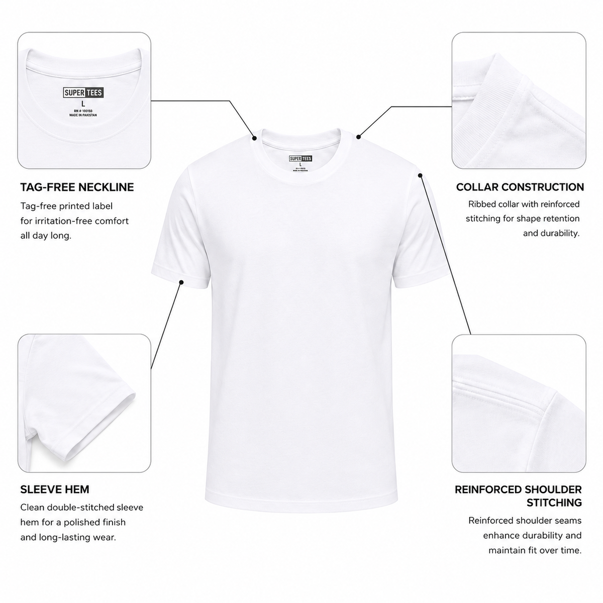 Supertees Crew Neck T-Shirt