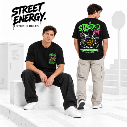 Goldsaint Relax Fit Graphic T-Shirt - Stressed Out