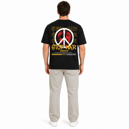 Goldsaint Relax Fit Graphic T-Shirt - Stop War