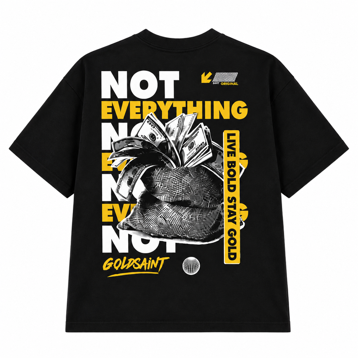 Goldsaint Relax Fit Graphic T-Shirt - Money is not Everything
