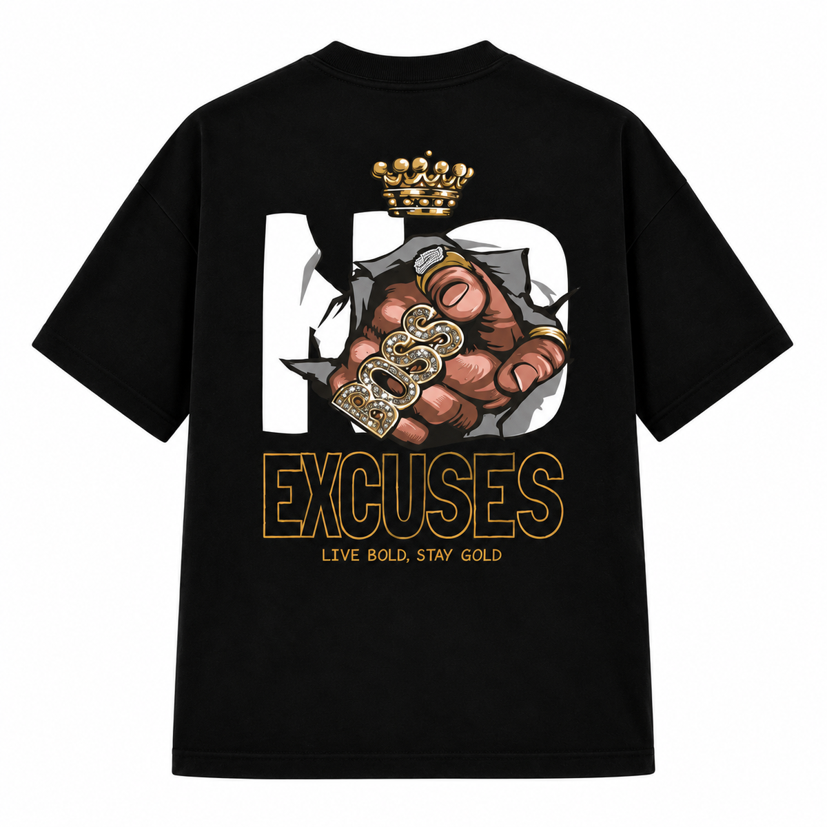 Goldsaint Relax Fit Graphic T-Shirt - No Excuses
