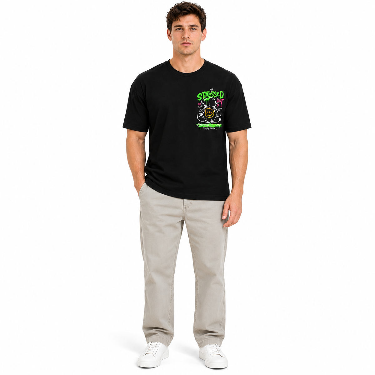 Goldsaint Relax Fit Graphic T-Shirt - Stressed Out
