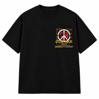 Goldsaint Relax Fit Graphic T-Shirt - Stop War