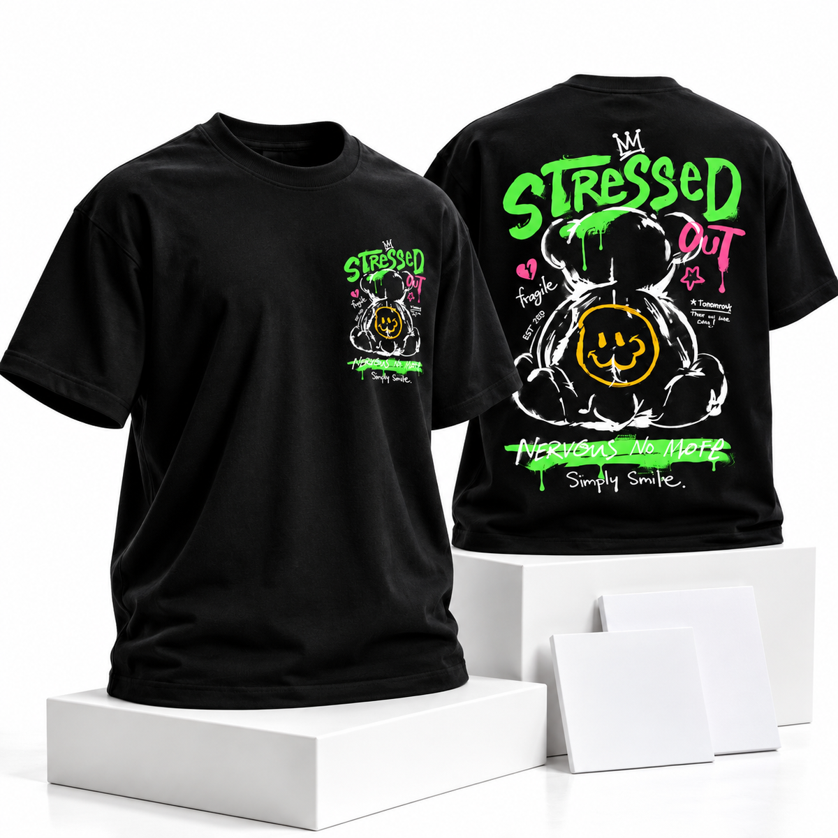 Goldsaint Relax Fit Graphic T-Shirt - Stressed Out