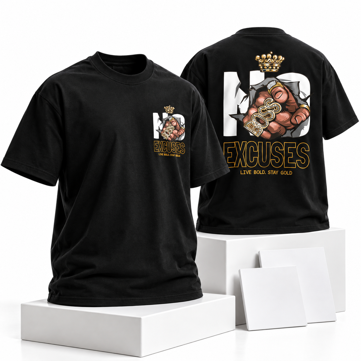 Goldsaint Relax Fit Graphic T-Shirt - No Excuses